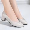 Women High Quality Square Heel Pumps Lady Classic Black Office Heel Shoes Soft Comfort Women Shallow Mouth Single Shoes