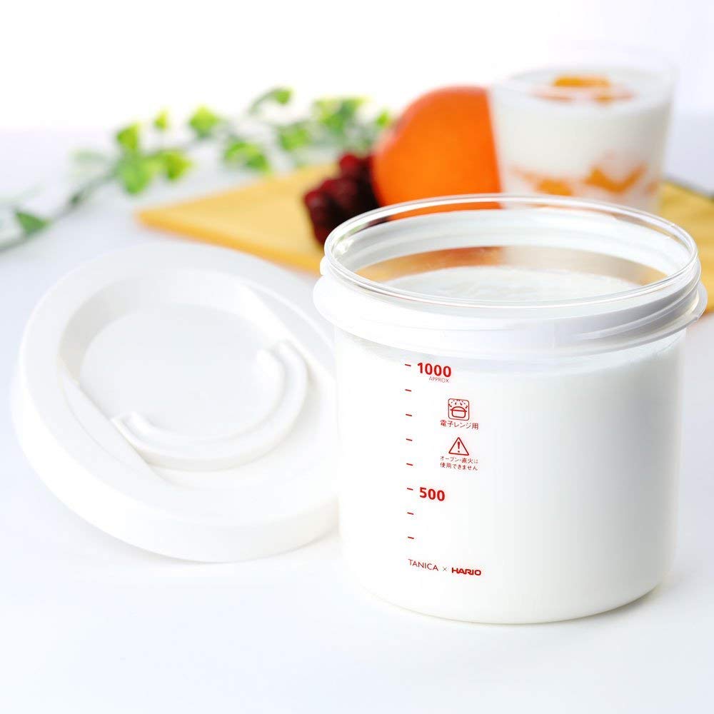 TANICA Yogurtia S Glass Container Set (Blue) with Temperature Control (25-70°C), Timer, and Buzzer, 1100ml, YS-01G-B