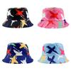 Graffiti Sided Double Fisherman Hat Printed Tie Dye Bucket Cap Sunshade Outdoor