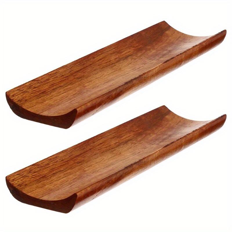2PCS Solid Wood Napkin Holder Wood Rectangular Dim Sum Plate Sushi Plate Potsticker Plate Dumplings Plate
