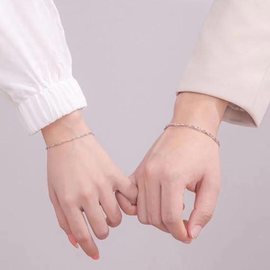 Yousheng Couple Bracelet Simple Style Copper Adjustable Length Extended Chain Polished Rustproof Lightweight Love Gift Unisex Wrist Jewelry