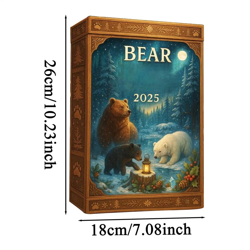 

2025 Cute Bear Christmas Advent Calendar 24pcs 2D flat bear acrylic pendants Christmas Countdown Calendar cartoon Bear figurines M