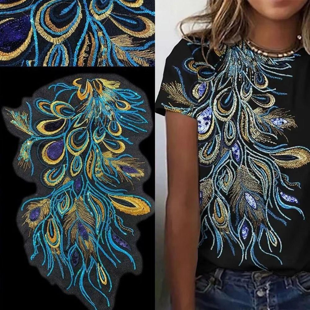 Mesh Embroidered Floral Patches DIY Iron on Patches Sequined Embroidery Patches Evening Dresses