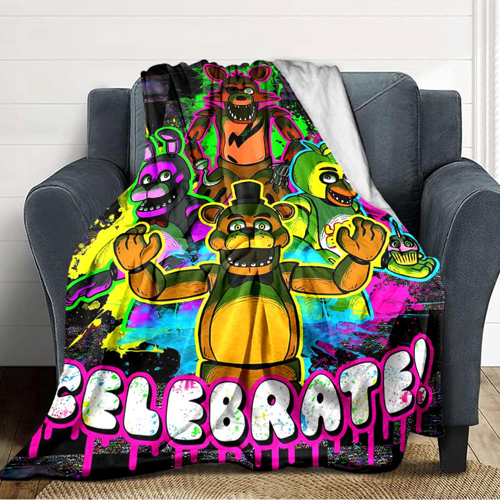 1pc Freddy Bear2 Blanket, Gift, for Men and Women, Soft Blanket, Good for Sofa Bed Couch Travel, Lightweight Flannel Blanket