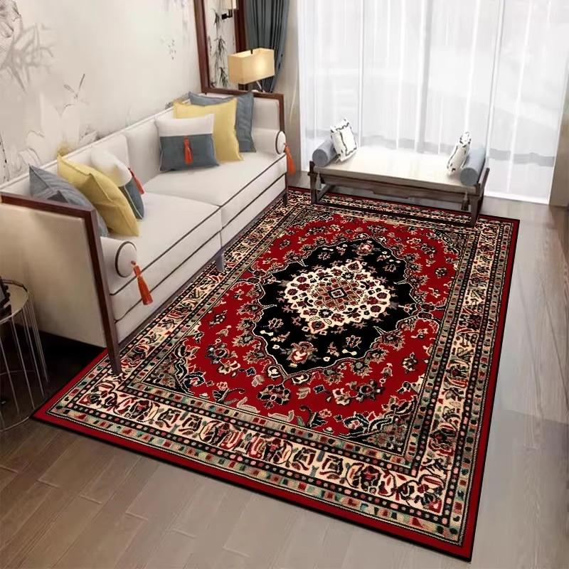 Red Persian Large Area Living Room Carpet Lounge Easy Clean Floor Mats Bedroom Non-slip Bedside Rugs Room Decor Classical Carpet