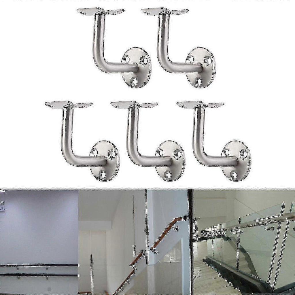 Pack Of 5 Stainless Bannister Support Wall Mounted Handrail Brackets Ballustrade Stair Rail Holder