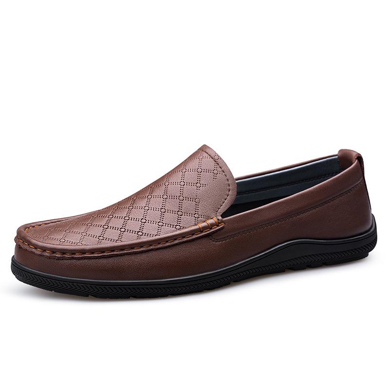 Breathable Slip-On Soft-Soled Casual Leather Shoes for Elderly Men 