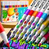 12-60 Colors Acrylic Markers Pen Set Paint Art Marker Soft Tip Pen for Children Stone Paint Ceramic Glass Wood Fabric Painting
