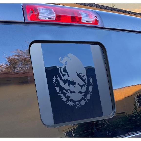 Matte Black Mexican Flag Decal for Ford F150 2015–2025 2026, Rear Middle Window Vinyl Sticker for Truck Back Glass, Patriotic Center Window Decal, For Sierra Silverado 19-2 матовый черный
