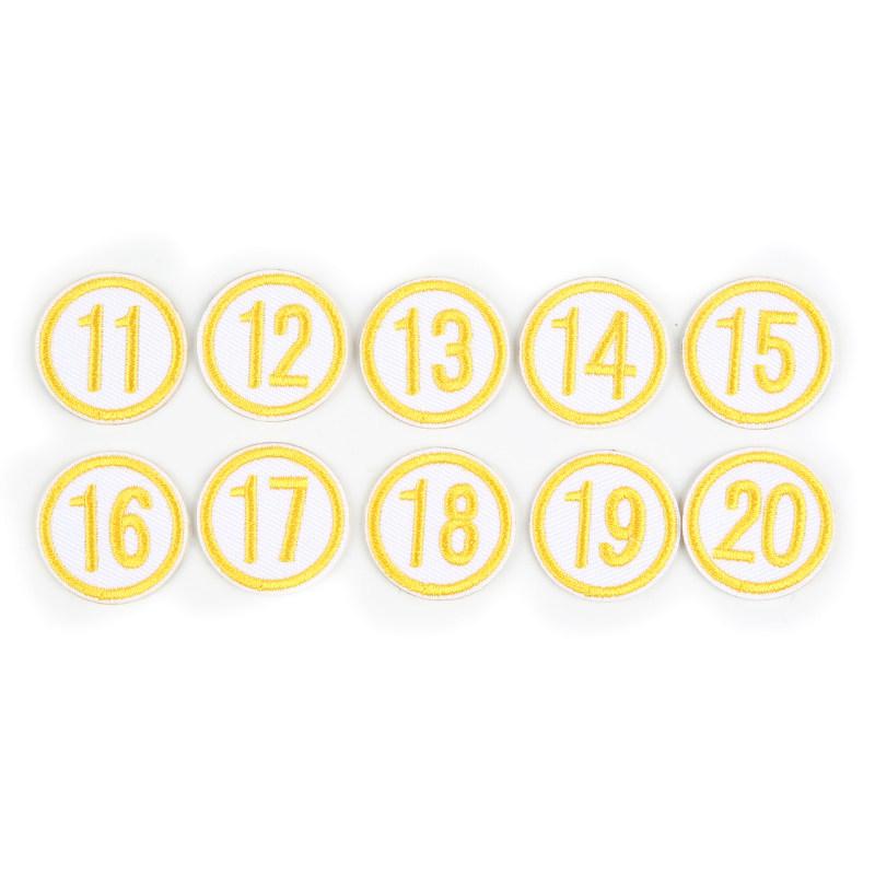 Digitaler Stoffaufkleber Zahlenaufnäher Kindergarten Schulmarke Markierung Wärmeübertragungsaufkleber Kleidung Hosen Löcher Stickerei-Aufkleber Klein
