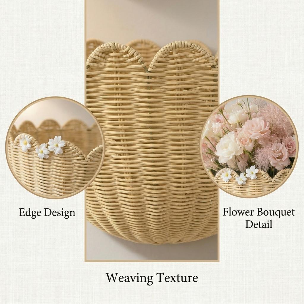 Woven Rattan Basket, Perfect For Beginners, Key Storage, Bathroom Organizer, Sunflower Design, Meditation Basket.