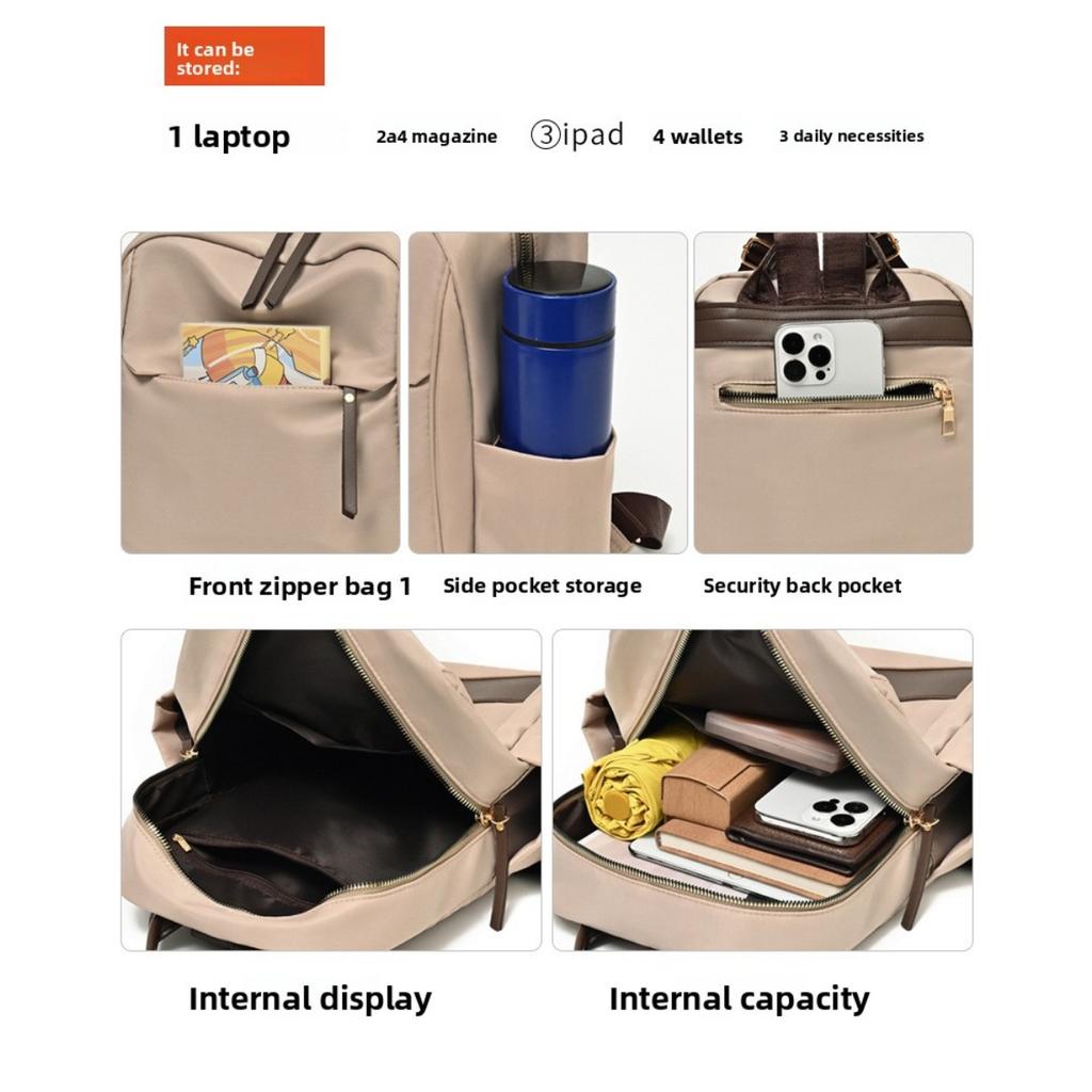 Ladies' Large Capacity Backpack - Lightweight and Durable Nylon College Style Backpack School Backpack | Fashion Backpack | Nylon Travel Backpack