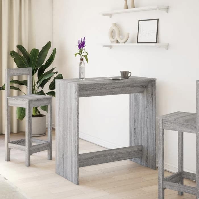 VidaXL Bar Table Sonoma Grey 102x50x103.5 Cm Engineered Wood 854432