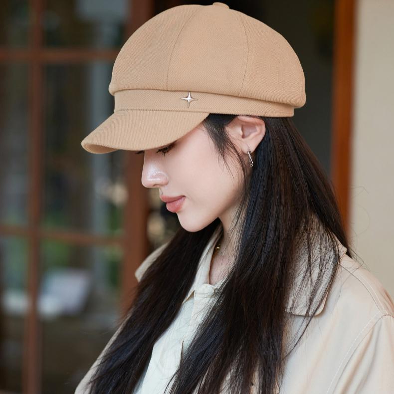 Sjikk åttekantet beret for kvinner - Lettvekt, justerbar passform, perfekt for høst/vinter og jul