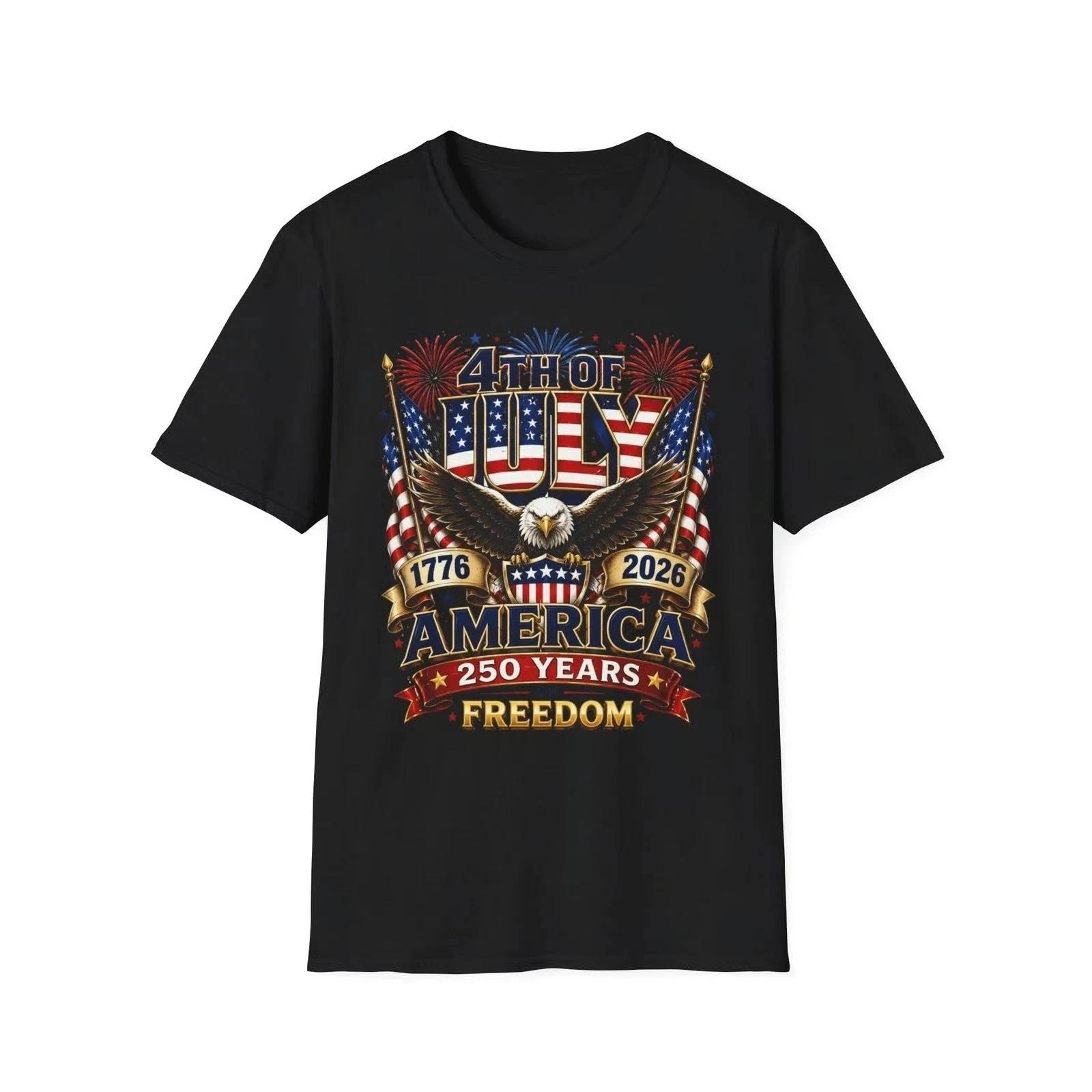 4th of July Eagle American Flag 250 Years Patriotic Tee XL