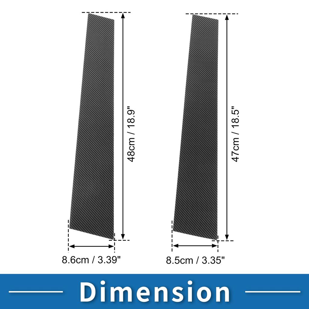 ABSOPRO Door Pillar Window Trim Stickers for Pillar Door Outer Exterior Carbon Fiber Pattern Black for VW Touran Anti-Scratch Posts, Covers, 2016-2019