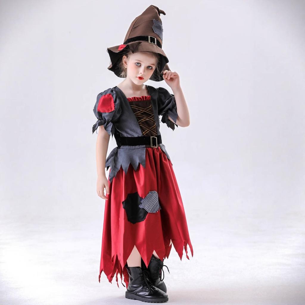 Halloween Costumes Children's Witch Skirts, Scary Vampire Witch Masquerade Dress Up