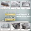 Gabbia per criceti a due livelli con ruota e vaschetta per sabbia per criceti nani, 44,5 x 28 x 44 cm, grigio
