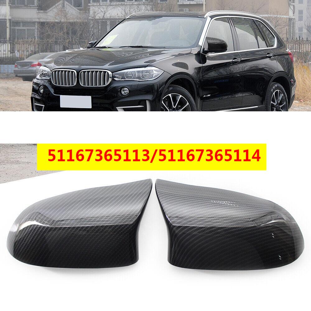 For BMW X5 F15 X6 F16 2014-2018 Pair Rear View Mirror Cap Car Side Door Mirror Cover Wing Cap Replacement 51167365113