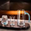 Elegant Crystal Glass Shot Cups With Pourer Set Gold Foil Matte Transparent Styles Whiskey Sake Tequila Serving