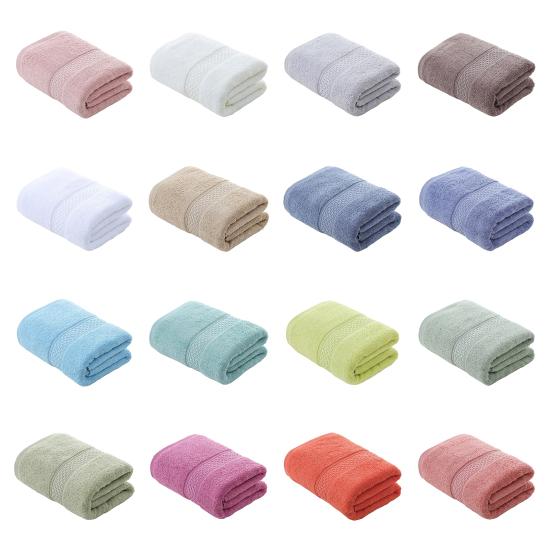 Toalha de Banho Macia e Absorvente de Terry de Algodão, Pano de Rosto, Amigo da Pele, Cor Sólida, Jacquard, para Casa