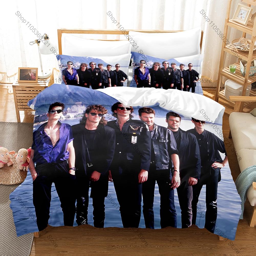 Cool INXS Bedding Set Duvet Cover + 2 Pillowcases Australian New Wave Rock Michael Hutchence Vintage 80s Bedroom Decor