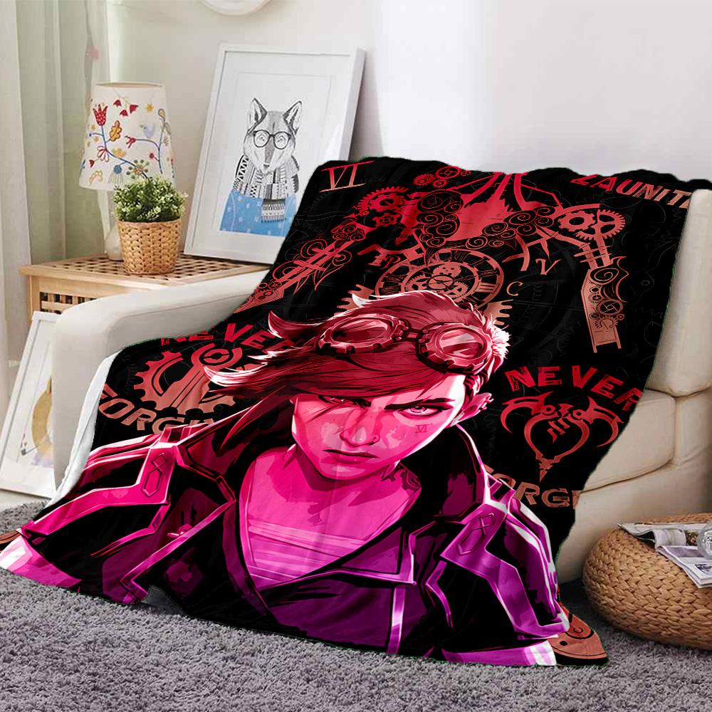 1pc Blanket - League of Legends Jinx Print Design,Lightweight Blanket for Sofa,Bed- Soft &Warm,Gift for All Seasons