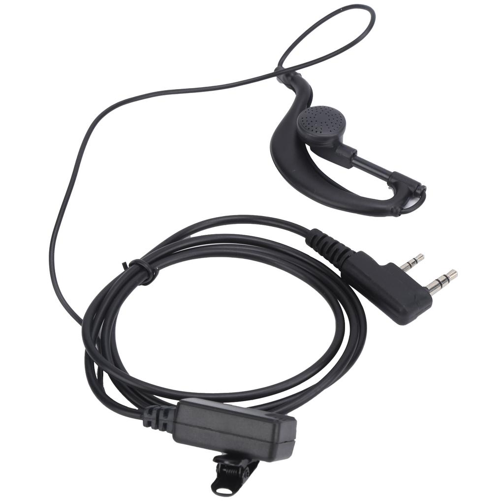 2 Way Radio Headset Universal 2Pin Headset with Collar Clip G Shape for Baofeng BF‑888S UV5R