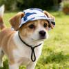 Pet Sun Hat Breathable Small Dogs Cats Bucket Hat with Ear Holes Adjustable Drawstring Sun UV Protection Pet Decorative Hat