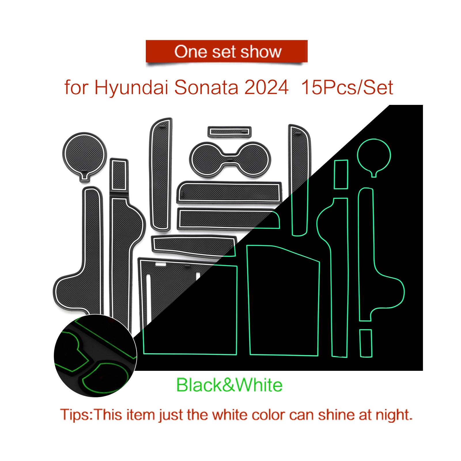 

для Hyundai Sonata 2025 противоскользящий коврик для дверного паза, подставка для стакана, аксессуары для интерьера 15 шт./компл.