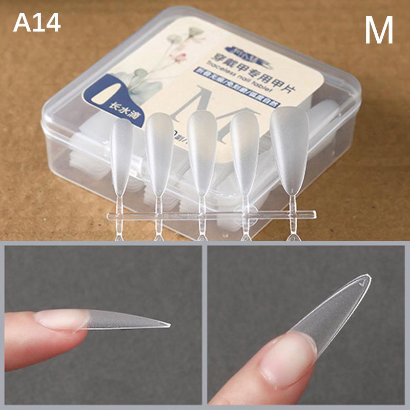 

100 шт./коробка Накладные ногти Накладные ногти Гроб Искусственные ногти Прозрачные типсы для наращивания Маникюрный инструмент A14