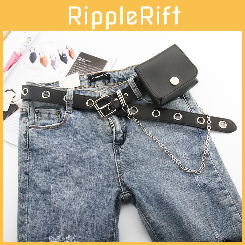 Modern Pu Chain Belt With Pin Closure For Daily Casual Accessory