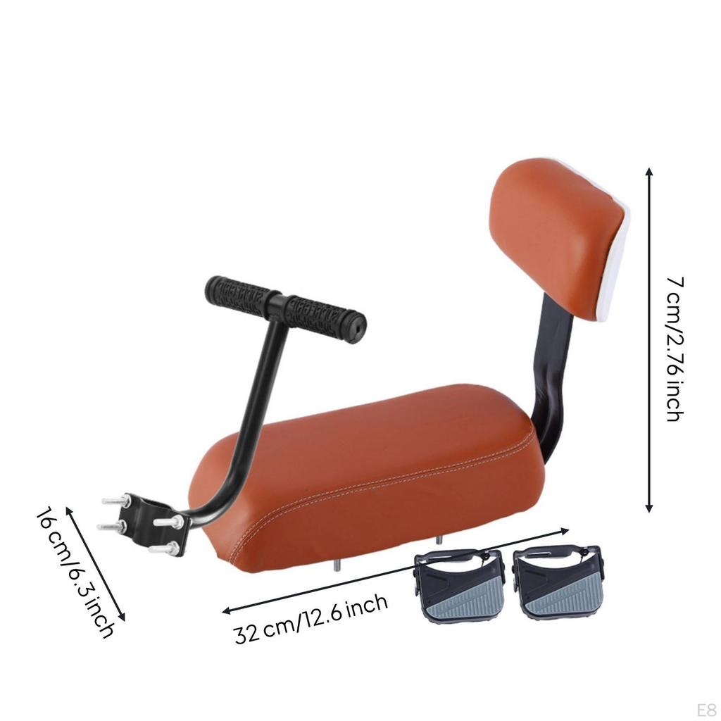 Rear Child Seat with Backrest Cushioned Two-Wheeler Cushion for Kids