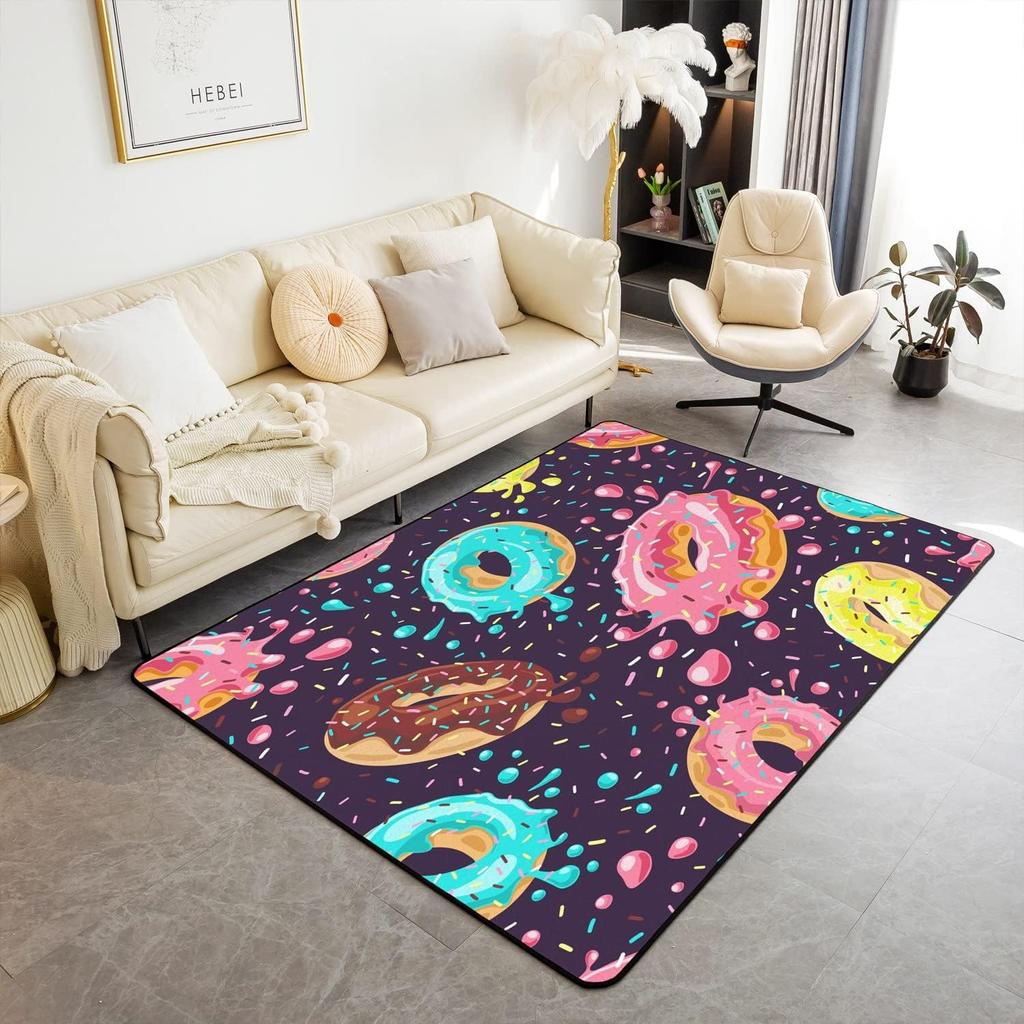 Vintage Cinema Ticket Flannel Rug Anti-Slip Bohemian Decor for Living Room Kitchen Garden Home Mat Doormat