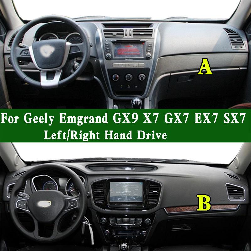 For Geely Emgrand GX9 GX7 X7 EX7 SX7 Vision X6 SUV Dashmat Dashboard Cover Trument Panel Pad Anti-Dirt Proof Dash Mat
