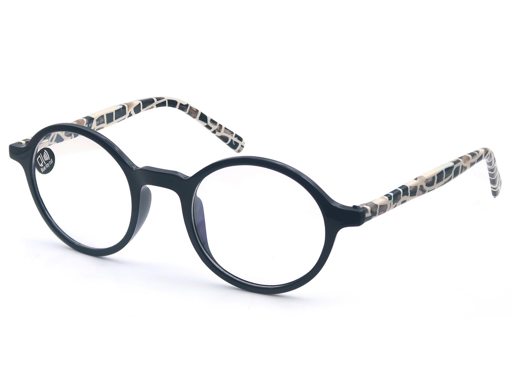 Acetate Anti Blue Light Blocking Glasses Women Round Ultrathin Acetate Frame with Flexible Spring Hinge Non Prescription