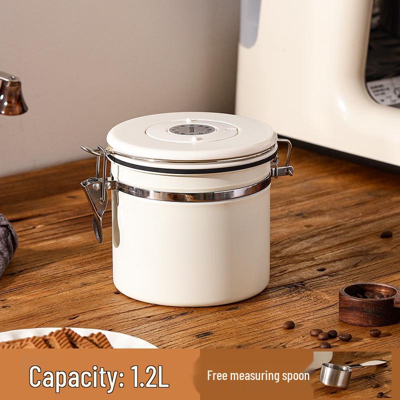 

Герметичная банка для хранения кофейных зерен из нержавеющей стали 304 с клапаном и ложкой Stainless Steel no Spoon