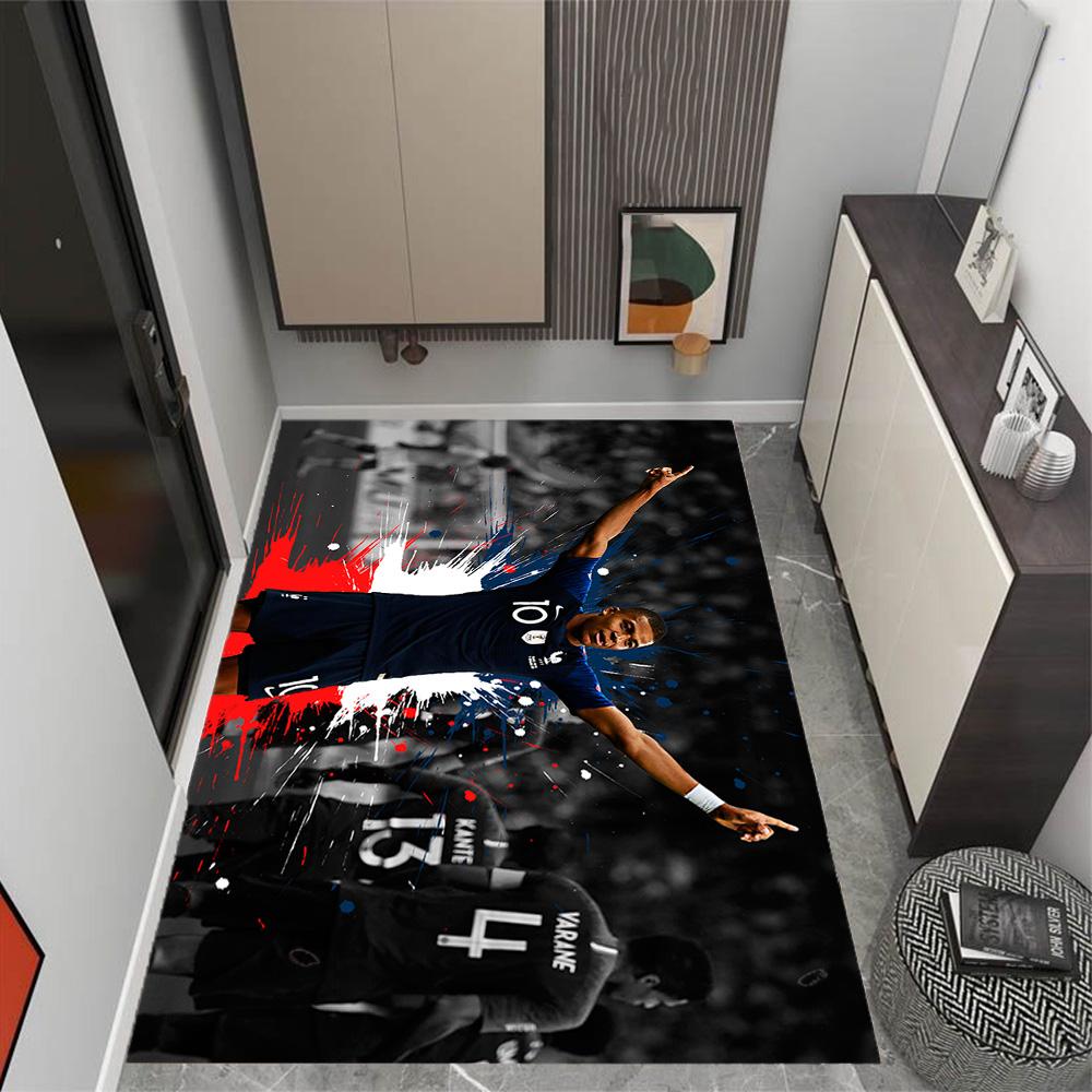 Mbappe Soccer Legend Floor Rug Office Rug Perfect for Study room Outdoor Living Rooms Decorate room Anti-slip Rug Decorate Offices