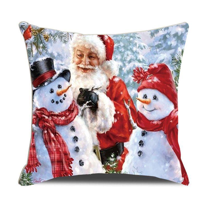 European Christmas Pillow Cushion Creative Home Linen Short Plush Bedside Sofa Pillow Case