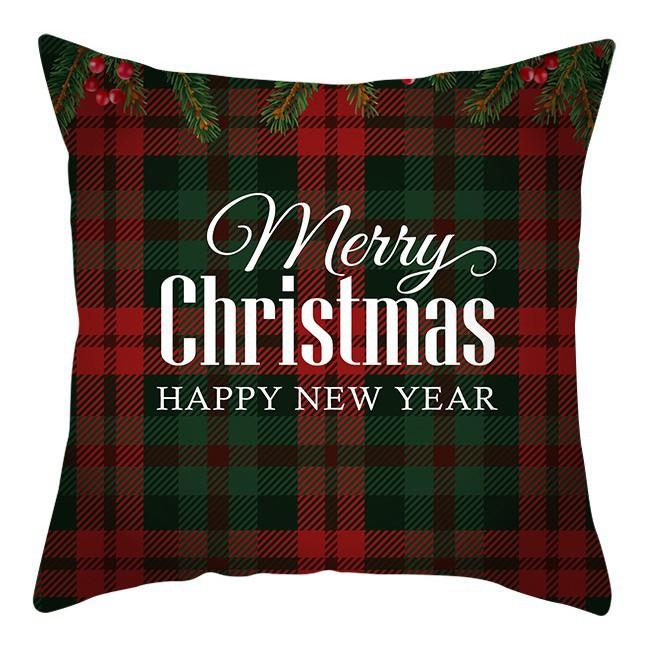 Cartoon Christmas Dog Car Pattern Pillow Case Festive Home Decoration Office Car Cushion Pillow Case