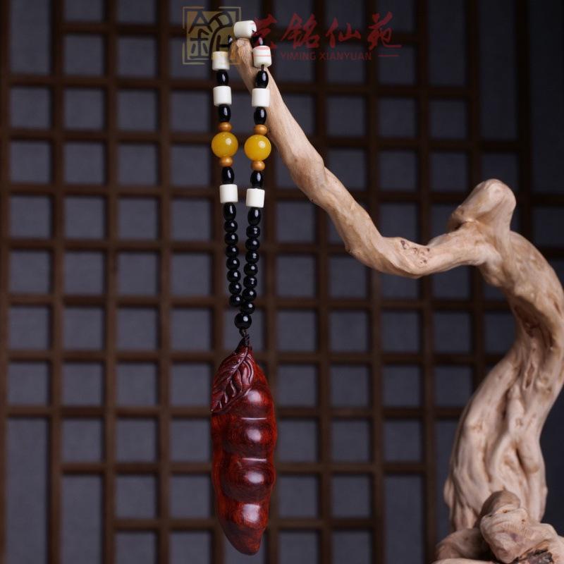 Rosewood Carved Pixiu Ornament: Gourd & Dragon Turtle Handicraft