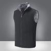 Men Winter Vest Sleeveless Stand Collar Solid Color Fleece Thick Keep Warm Plus Size Neck Protection Winter Waistcoat for Daily Wear