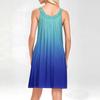 Gilet de plage mode femme décontracté été avec poche bretelles robe imprimé dégradé