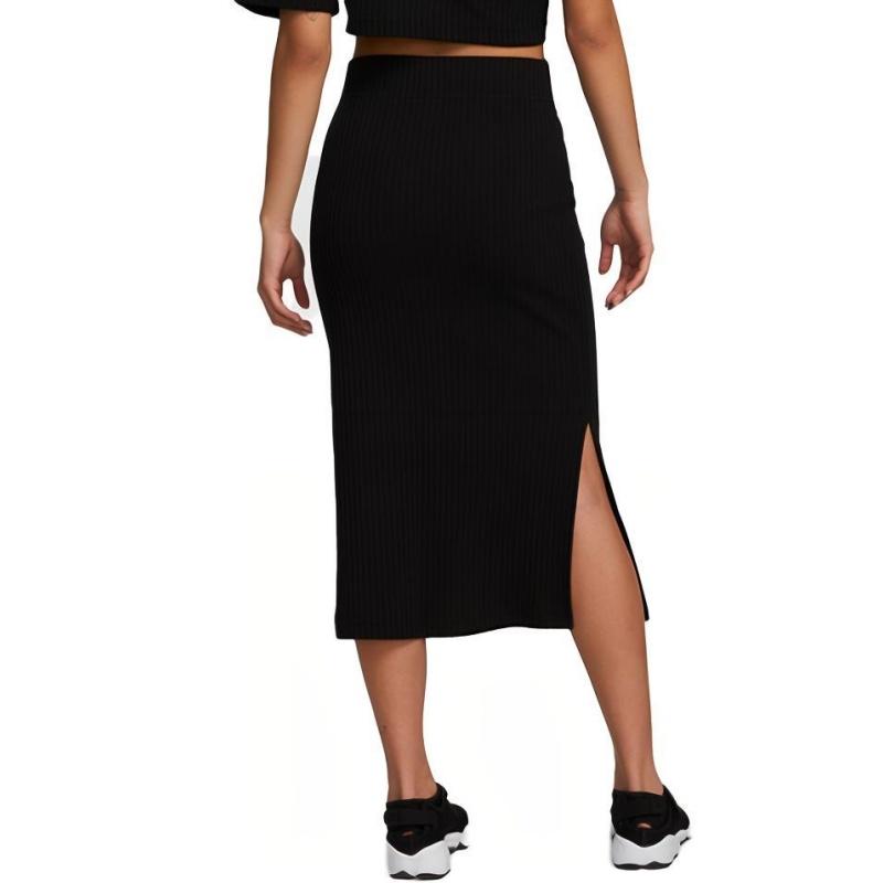 New Nike Sportswear As W Nsw Rib Jrsy Skirt Black DV7957-010