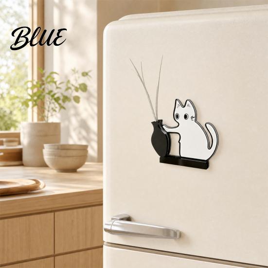 3D Fridge Magnet Vase Locker Holder Magnet Refrigerator Cat Whiskers Furs Keepsake Pet Memorial Decoration for Home Kitchen Magnetic