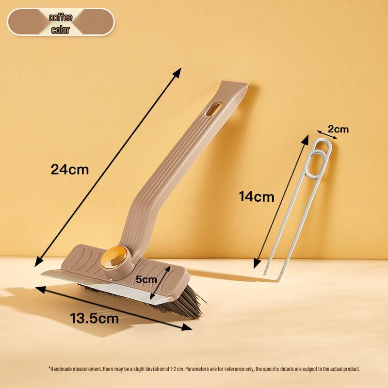 Four-in-One Rotating Crevice Brush - Multifunctional Bathroom and Tile Cleaner with Squeegee for Seamless Cleaning.
