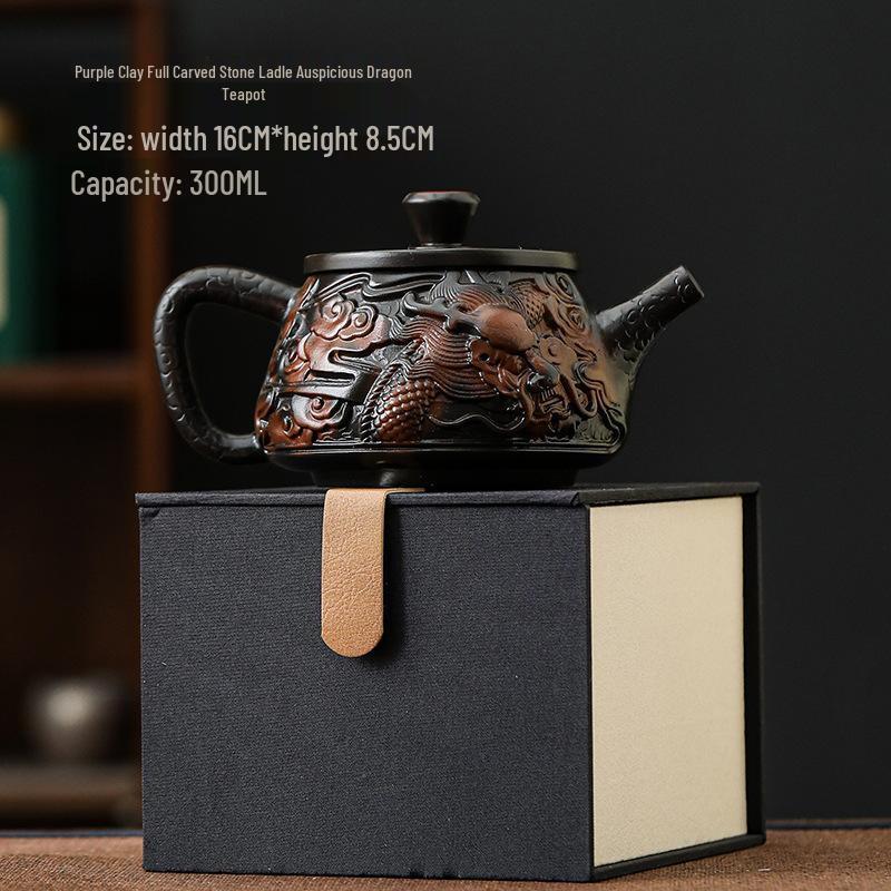 Shangqi Zitao Full-Carved Xishi Teapot