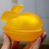 Yousheng Glass Rabbit Candy Dish Easter Bunny Cookie Jar with Lid Decorative Candy Bowl for Snacks Party Treats Home Spring Table Decor