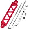 Battery Hold Down Sets,With Billet Aluminum Battery Tie Down Bracket and 18-8(304) Stainless Steel J Bolts (Red, 10 Inch Bolts)