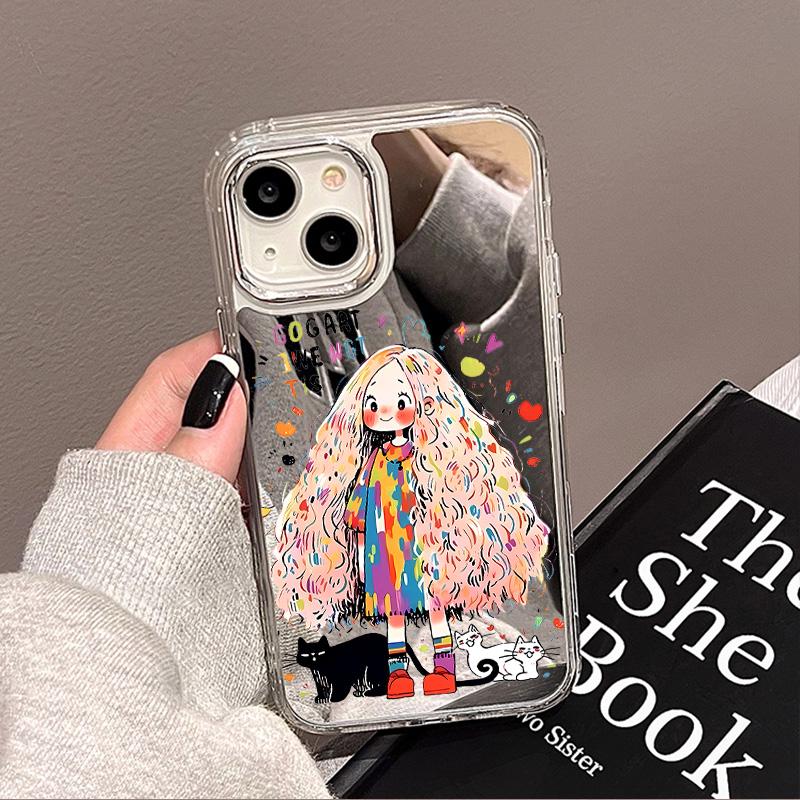 Luxury Make UP Mirror Phone Case For iPhone 11 13 16 Pro Max 14 15 12 16 Plus XR X XS 16promax 15promax Cute Girls Covers Funda